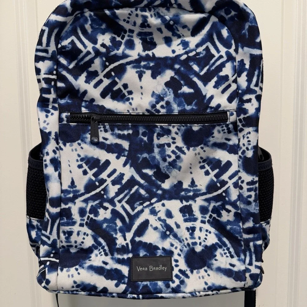 Vera Bradley Small Backpack In The Island Tile Blue Pattern. Excellent Condition